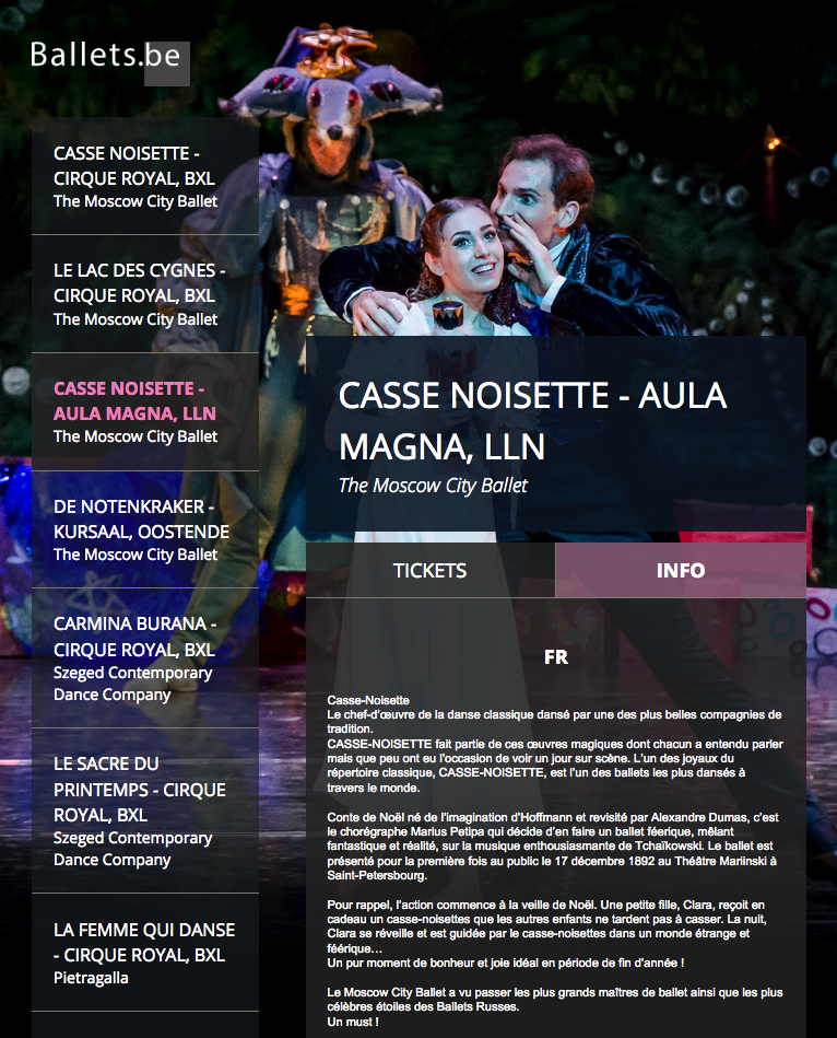 Page Internet. Aula Magna. Casse-Noisette  - De Notenkraker - Nutcracker. The Moscow City Ballet. 2019-12-07